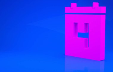 Mavi arkaplanda 4 Temmuz tarihli Pembe Gün takvimi izole edildi. ABD Bağımsızlık Günü. 4 Temmuz. Minimalizm kavramı. 3 boyutlu illüstrasyon. 3 Boyutlu Hazırlama