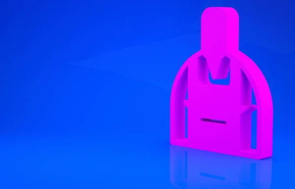 Icono rosa barista aislado sobre fondo azul. Concepto minimalista. Ilustración 3d. Renderizado 3D — Foto de Stock