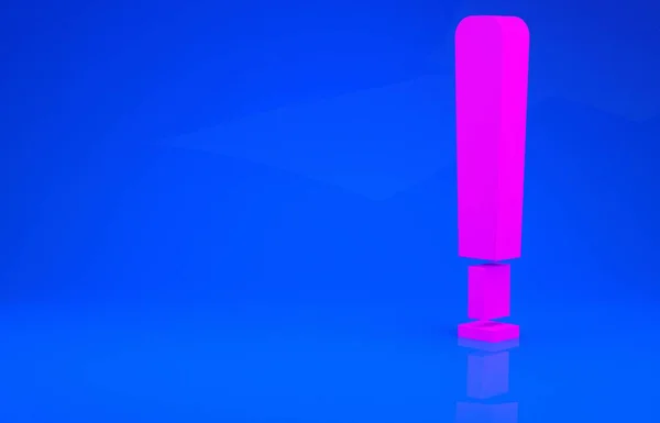 Bâton de baseball rose icône isolé sur fond bleu. Équipement sportif. Concept de minimalisme. Illustration 3D. rendu 3D — Photo