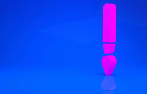 핑크 페인트 브러시 아이콘은 파란색 배경에 분리되어 있다. 미니멀리즘의 개념입니다. 3d 는 다음을 가리킨다. 3D 렌더링 — 스톡 사진