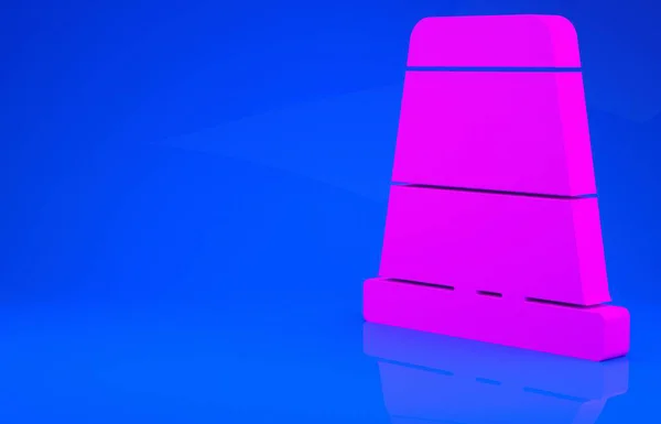 Dedo rosa para coser icono aislado sobre fondo azul. Concepto minimalista. Ilustración 3d. Renderizado 3D —  Fotos de Stock