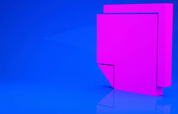 Etiqueta engomada Pink Post icono aislado sobre fondo azul. Cintas adhesivas con espacio para texto o mensaje. Concepto minimalista. Ilustración 3d. Renderizado 3D —  Fotos de Stock