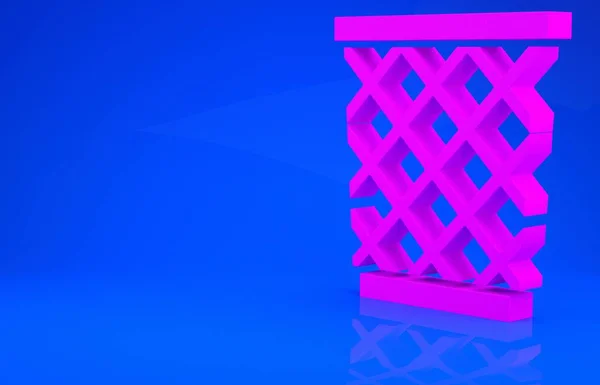 Ροζ Trash μπορεί εικονίδιο απομονώνονται σε μπλε φόντο. Σήμα σκουπιδοτενεκέ. Ανακυκλώστε το εικονίδιο καλάθι. Εικονίδιο σκουπιδιών. Μινιμαλιστική έννοια. 3d εικόνα. 3D απόδοση — Φωτογραφία Αρχείου