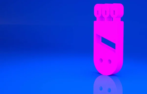 Ροζ Quiver με βέλος εικονίδιο απομονώνονται σε μπλε φόντο. Μινιμαλιστική έννοια. 3d εικόνα. 3D απόδοση — Φωτογραφία Αρχείου