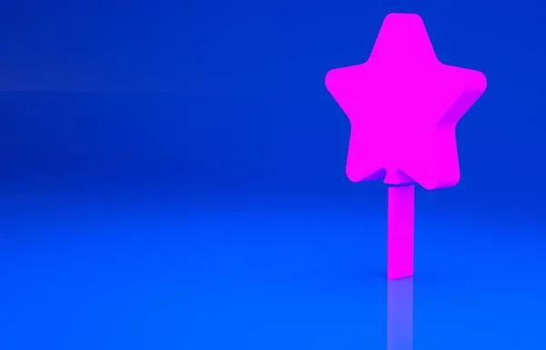 Globo rosa con icono de cinta aislado sobre fondo azul. Feliz Pascua. Concepto minimalista. Ilustración 3d. Renderizado 3D — Foto de Stock