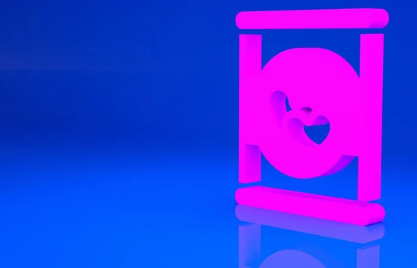 Fagioli rosa in lattina icona isolata su sfondo blu. Concetto minimalista. Illustrazione 3d. Rendering 3D — Foto Stock