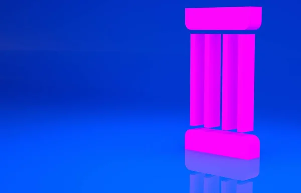 Иконка "Розовый древний" выделена на синем фоне. Концепция минимализма. 3d иллюстрация. 3D рендеринг — стоковое фото