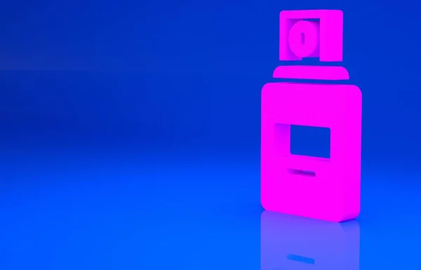 Icône parfum rose isolée sur fond bleu. Concept de minimalisme. Illustration 3D. rendu 3D — Photo