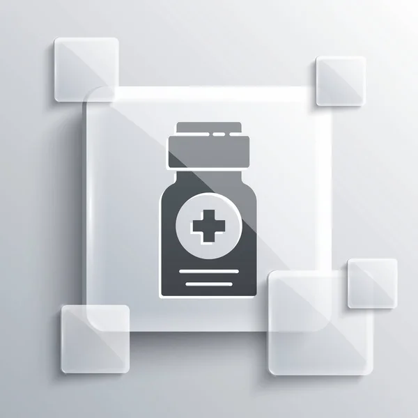 Icono Del Frasco Grey Medicine Aislado Sobre Fondo Gris Signo — Vector de stock