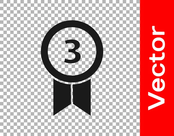 Černá Medaile Ikona Izolované Průhledném Pozadí Znamení Vítězů Medaile Ocenění — Stockový vektor