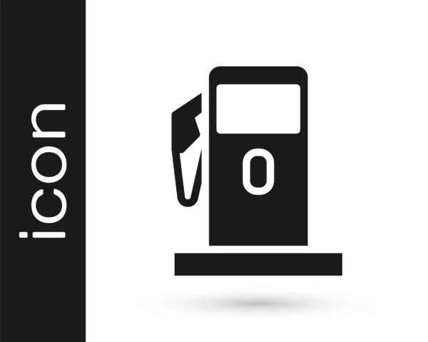 Szara Ikona Stacji Benzynowej Lub Benzynowej Izolowana Białym Tle Symbol — Wektor stockowy