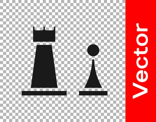 Schwarzes Schachsymbol Isoliert Auf Transparentem Hintergrund Geschäftsstrategie Spiel Management Finanzen — Stockvektor