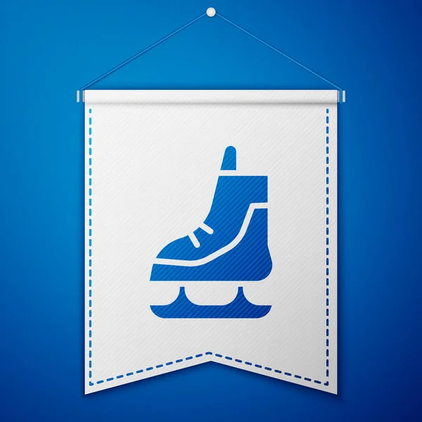 Icono Patines Azules Aislado Sobre Fondo Azul Icono Zapatos Patín — Archivo Imágenes Vectoriales