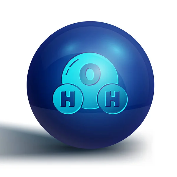 Blaue Chemische Formel Für Wassertropfen H2O Förmiges Symbol Isoliert Auf — Stockvektor