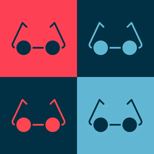 Pop Art Glasses Icon Isolated Color Background Eyeglass Frame Symbol — Stock Vector