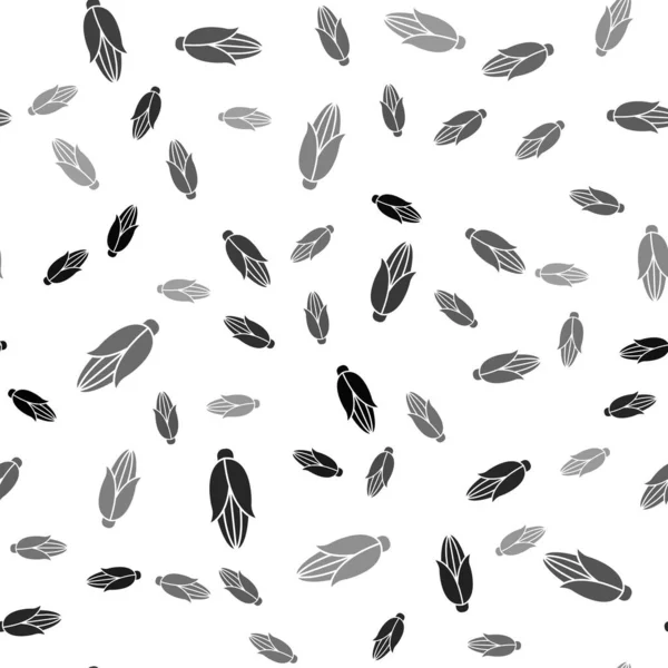 Black Corn Symbol Isoliert Nahtlose Muster Auf Weißem Hintergrund Vektorillustration — Stockvektor