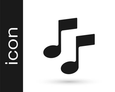 Gri Müzik Notası, beyaz arkaplanda izole edilmiş ton simgesi. Vektör İllüstrasyonu.