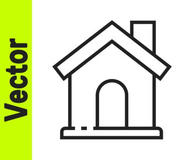 Beyaz arka planda siyah çizgi ev simgesi izole edildi. Ev sembolü. Vektör İllüstrasyonu.