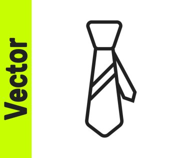 Siyah çizgi kravat simgesi beyaz arkaplanda izole edildi. Boyunbağı ve boyun bezi sembolü. Vektör İllüstrasyonu.