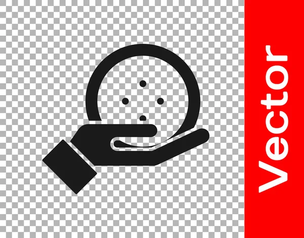 Botón Costura Negro Para Icono Ropa Aislado Sobre Fondo Transparente — Vector de stock