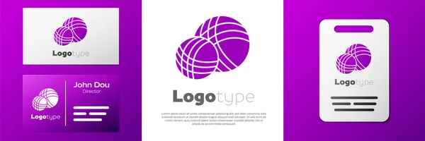 Logotyp Ikona Příze Koule Izolované Bílém Pozadí Štítek Ruční Výrobu — Stockový vektor