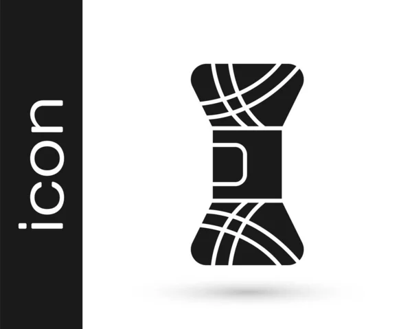 Иконка Серый Ярн Выделена Белом Фоне Этикетка Ручной Работы Вязания — стоковый вектор