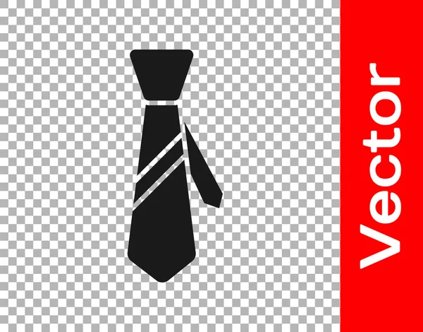 Black Tie Icon Isolated Transparent Background Necktie Neckcloth Symbol Vector — Stock Vector