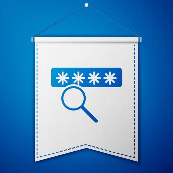 Blauer Passwortschutz Und Sicherheitszugriffssymbol Isoliert Auf Blauem Hintergrund Sicherheit Sicherheit — Stockvektor