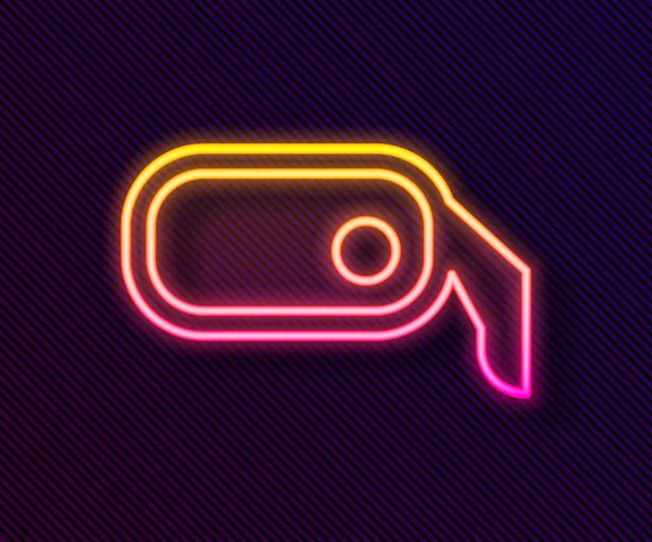 Brillante Línea Neón Icono Del Espejo Retrovisor Del Coche Aislado — Vector de stock