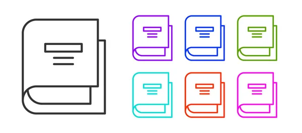 Schwarzes Buchsymbol Isoliert Auf Weißem Hintergrund Setzen Sie Symbole Bunt — Stockvektor
