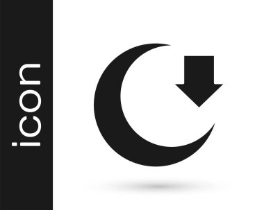 Siyah Ay simgesi beyaz arkaplanda izole edildi. Vektör.