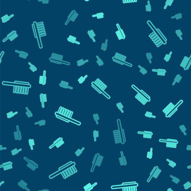 Yeşil çizgi evcil hayvan ikonu mavi arka planda izole edilmiş kusursuz desen. Hayvan için reçeteli ilaç. Vektör.