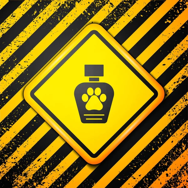 Black Pet Shampoo Icon Isolated Yellow Background Pets Care Sign — Stock Vector