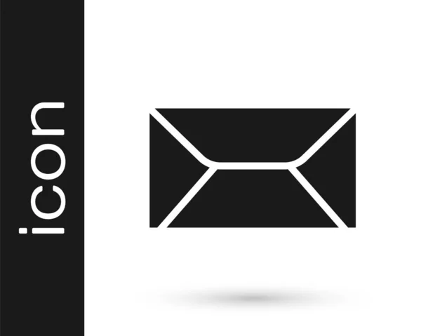 Icône Enveloppe Noire Isolée Sur Fond Blanc Message Électronique Symbole — Image vectorielle