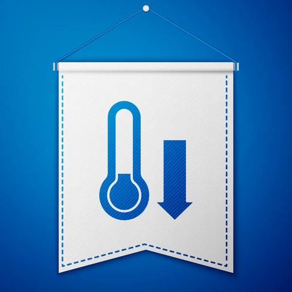 Μπλε Μετεωρολογικό Θερμόμετρο Που Μετρά Εικόνα Απομονωμένη Μπλε Φόντο Θερμομετρικό — Διανυσματικό Αρχείο