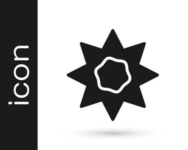 Icône Soleil Noir Isolée Sur Fond Blanc Symbole Estival Bonne — Image vectorielle