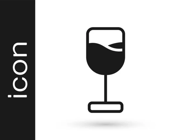 Icono Copa Vino Negro Aislado Sobre Fondo Blanco Icono Vino — Archivo Imágenes Vectoriales