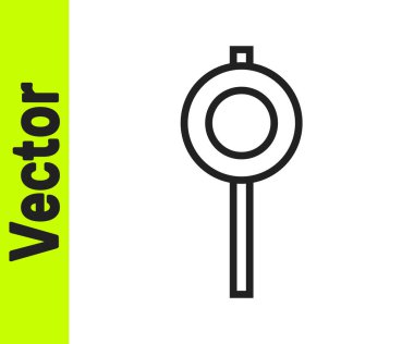 Siyah çizgi trafik levhası. Beyaz arkaplanda sinyal simgesi izole edildi. İşaretçi sembolü. Sokak bilgi tabelası. Yön tabelası. Vektör.