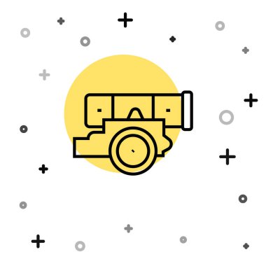 Siyah çizgi top simgesi beyaz arkaplanda izole edildi. Rastgele dinamik şekiller. Vektör.