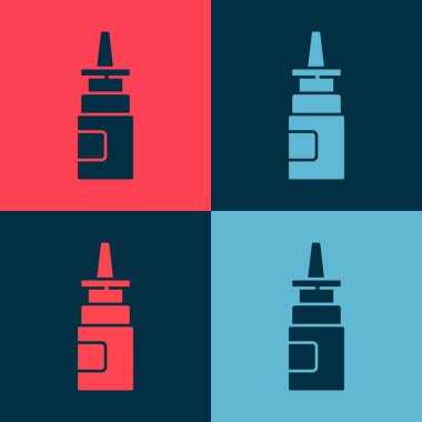 Pop Art Bottle burun spreyi ikonu renk arkaplanında izole edilmiş. Vektör İllüstrasyonu.