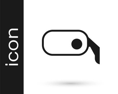 Gri Araba dikiz aynası ikonu beyaz arkaplanda izole edildi. Vektör İllüstrasyonu.