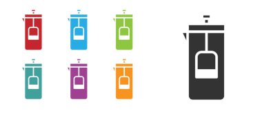 Siyah Fransız basın simgesi beyaz arkaplanda izole edildi. Simgeleri renklendirin. Vektör İllüstrasyonu.