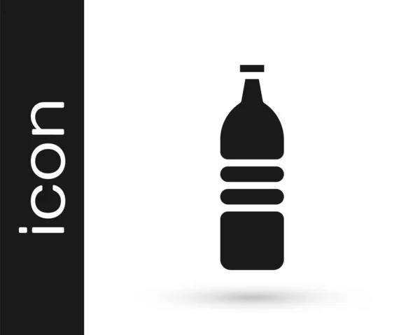 白い背景に水のアイコンの灰色のボトル ソーダアクアドリンクの看板 ベクターイラスト — ストックベクタ