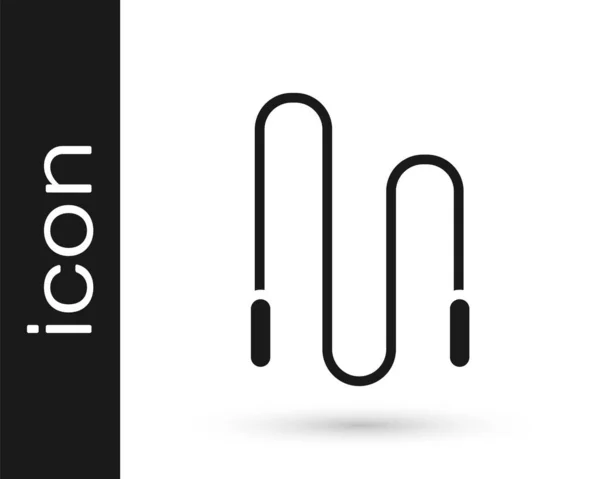 Ref Grey Jump Rope Icon Isolated White Background Скакалка Спортивное — стоковый вектор