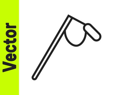 Siyah çizgi mikrofon simgesi beyaz arkaplanda izole edildi. Radyodaki mikrofondan. Sözcü işareti. Vektör İllüstrasyonu.