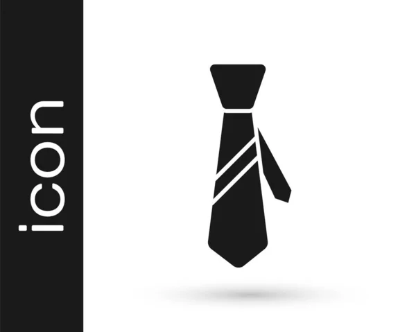 グレーのタイアイコンが白の背景に隔離されています ネクタイとネックレスのシンボル ベクターイラスト — ストックベクタ