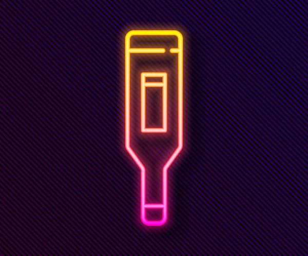 Glow Neon Line Thermomètre Numérique Médical Pour Icône Examen Médical — Image vectorielle