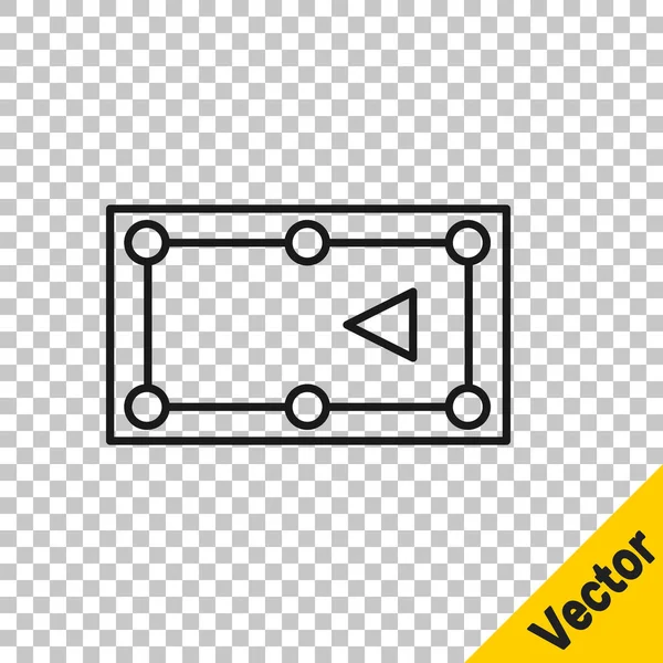Schwarze Linie Billardtisch Symbol Isoliert Auf Transparentem Hintergrund Billardtisch Vorhanden — Stockvektor