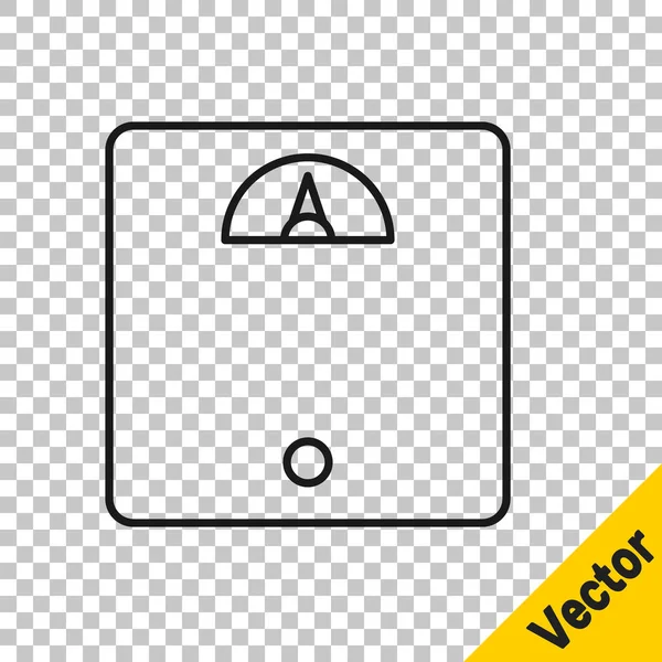 Черной Линией Прозрачном Фоне Выделяется Значок Ванная Комната Вес Измерительное — стоковый вектор