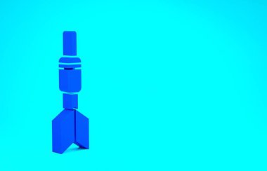 Mavi Dart ok ikonu mavi arkaplanda izole edildi. Minimalizm kavramı. 3d illüstrasyon 3B canlandırma